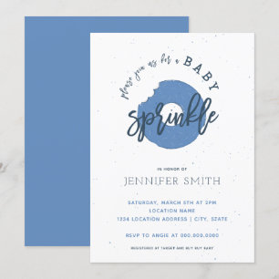 Invitation Bébé de Doughnut Saupoudrée Bleu Boy Shower Invita