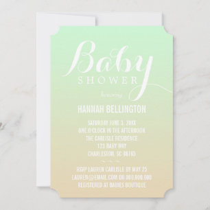 Invitation Bébé de la chaux et de la pêche