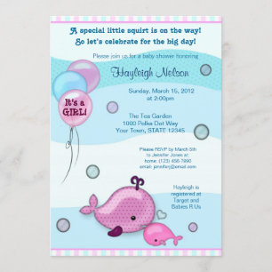 Invitation Bébé de la petite baleine et baiser de maman Baby 