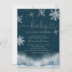 Invitation Bébé de neige d'hiver Il fait froid dehors Baby Sh