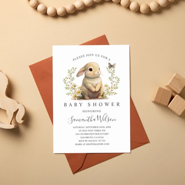 Invitation Bébé de Pâques Bunny Baby shower de printemps Invi (Créateur téléchargé)