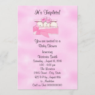 Invitation Bébé de triplets de baby shower