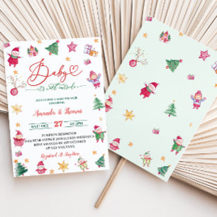 Invitation Bébé d'hiver C'est un Baby shower d'aquarelle froi