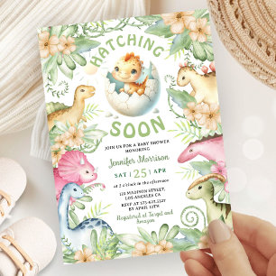 Invitation Bébé Dinosaure à Naître Bientôt Fête de Naissance