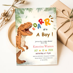 Invitation Bébé Dinosaure Garçon Baby Shower