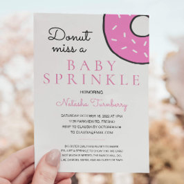 Invitation Bébé Donut Rose mignonne Baby shower fille saupoud
