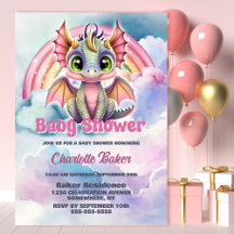 Bébé Dragon rose mignon Baby shower fille