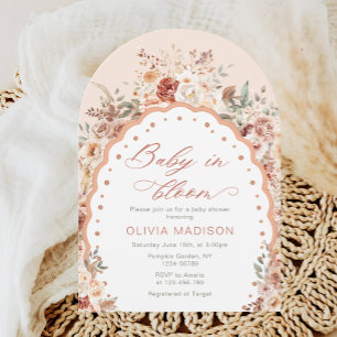 Invitation Bébé en Fleur Aquarelle Boho Baby shower Floral