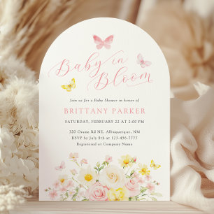 Invitation Bébé en Fleur Arc Baby shower floral