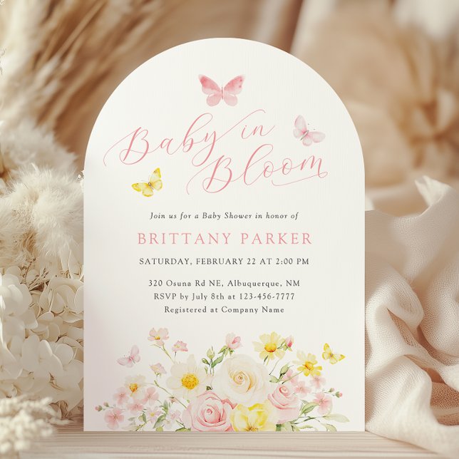 Invitation Bébé en Fleur Arc Baby shower floral (Créateur téléchargé)