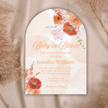 bébé en fleur, baby shower d'arc orangé fleuri