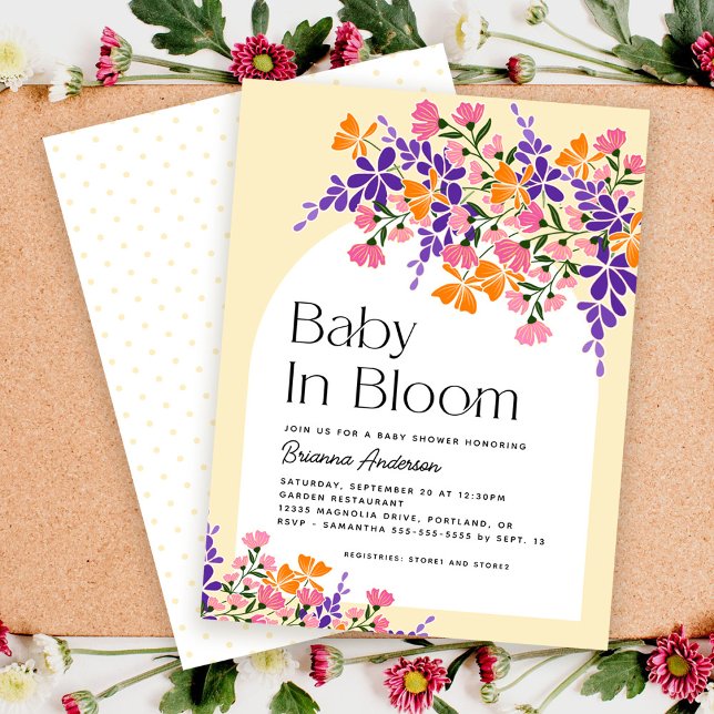 Invitation Bébé en fleur Baby shower de fleurs de printemps v (Créateur téléchargé)