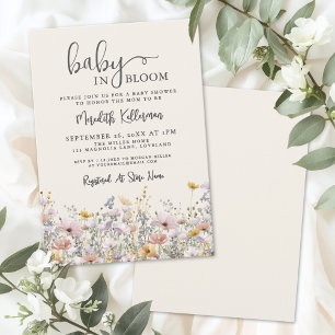Invitation Bébé en Fleur Baby Shower Fleur Sauvage