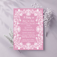 Bébé en fleur baby shower mexicain rose pâle