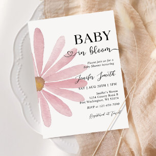 Invitation Bébé En Fleur Boho Daisy Floral Fille Douche