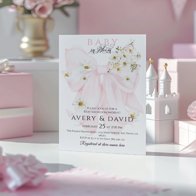 Invitation Bébé en Fleur Daisy Baby shower de fille de garçon (Créateur téléchargé)