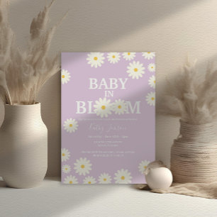 Invitation Bébé en Fleur Daisy Lilac Purple Boho Baby shower