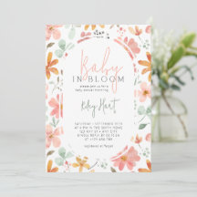 Bébé En Fleur D'Aquarelle En Fleur Baby shower Fil