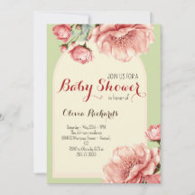 Bébé en fleur Élégant Baby shower rose en