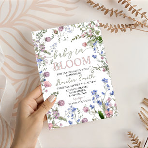 Invitation Bébé en Fleur Fête de Naissance de Bébé aux Fleurs