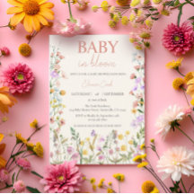 Bébé en Fleur Fleur sauvage rose fille Baby shower