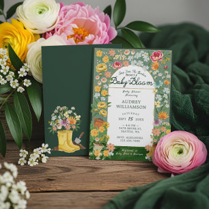 Invitation Bébé en Fleur Jardin Floral Baby shower à serre