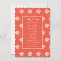 Bébé En Fleur Orange Rose Floral Baby shower Fille