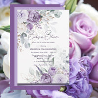 Bébé en fleur pourpre Aquarelle Baby shower modern