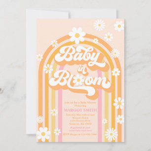 Invitation Bébé en fleur Super marguerite Baby shower arc-en-