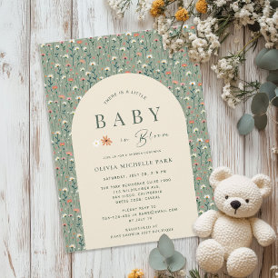 Invitation Bébé en Fleur Whimsical Wildflower Baby Shower