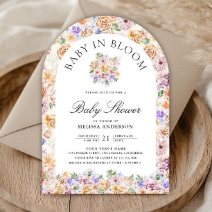 Invitation Bébé en fleurs Arche florale de printemps Photo Ba