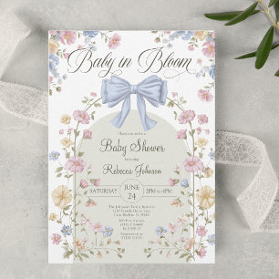 Invitation Bébé en fleurs Baby Shower aux fleurs sauvages pas