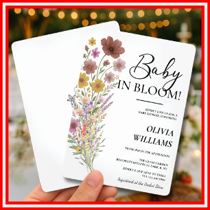 Invitation Bébé en fleurs   Baby Shower bohème aux fleurs sau