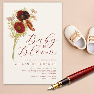 Invitation Bébé en fleurs Baby Shower d'automne Wildflower