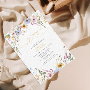Invitation Bébé en fleurs Baby shower Fleur sauvage