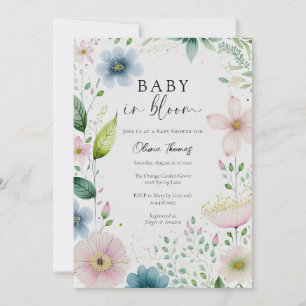 Invitation Bébé en fleurs Baby shower floral