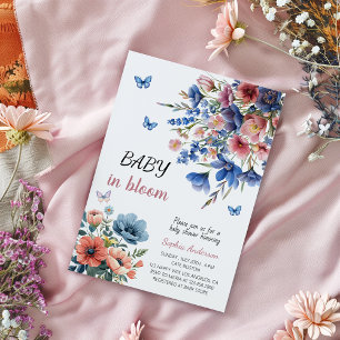 Invitation Bébé en fleurs Baby shower floral - Fleurs pastel