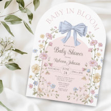 Bébé en fleurs Baby Shower Pastel Fleurs Sauvages