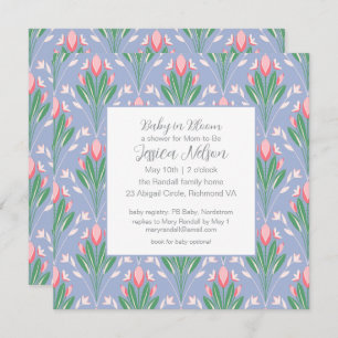 Invitation Bébé en Fleurs de Tulipe Printemps Fleur de Fleur