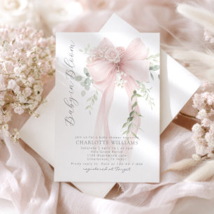 Invitation Bébé en fleurs de verdure élégant Baby shower