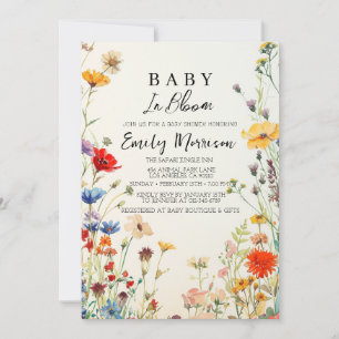 Invitation Bébé en fleurs et fleurs I Baby shower