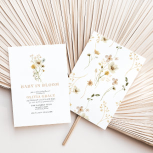 Invitation Bébé en fleurs Fête de baby shower dans un jardin