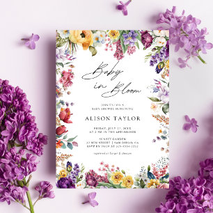 Invitation Bébé en fleurs Fête de bébé Jardin de printemps
