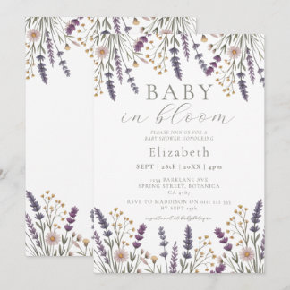 Invitation Bébé en fleurs Fleurs sauvages pastel Baby Shower