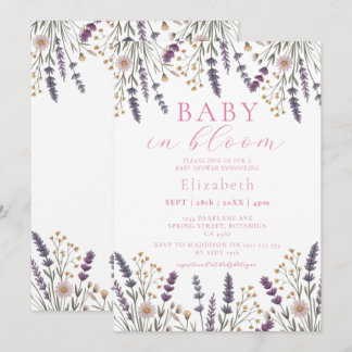 Invitation Bébé en fleurs Fleurs sauvages pastel Baby Shower