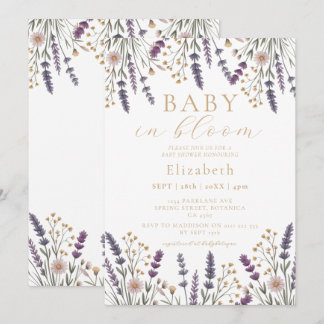 Invitation Bébé en fleurs Fleurs sauvages pastel Baby Shower