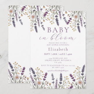 Invitation Bébé en fleurs Fleurs sauvages pastel Baby Shower