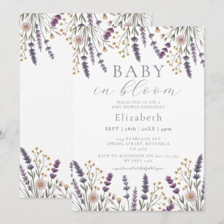 Invitation Bébé en fleurs Fleurs sauvages pastel Baby Shower