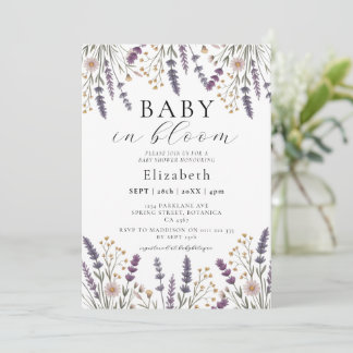 Invitation Bébé en fleurs Fleurs sauvages pastel Baby Shower