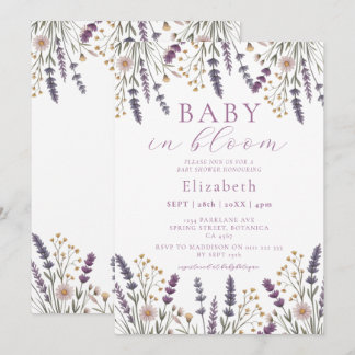 Invitation Bébé en fleurs Fleurs sauvages pastel Baby Shower